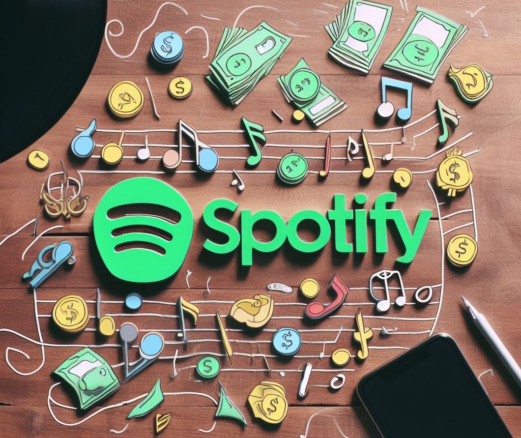 Imagem sugere que é possivel ganhar dinheiro ouvindo música no spotify